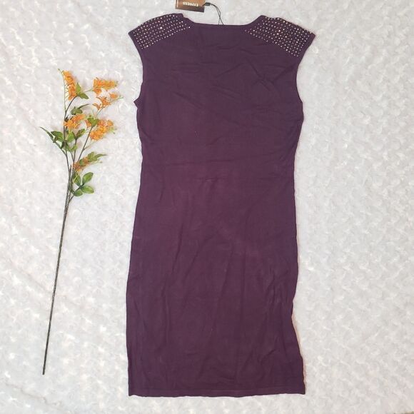 Express plum color size medium studded dress - Picture 3 of 5